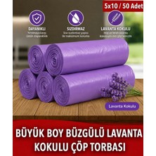 MR Nejat 50 Adet Lavanta Kokulu Büzgülü Büyük Boy  Çöp Torbası 65x70 cm MR.NEJAT