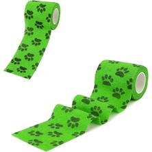 Mey İthalat Bybars Octacare Kedi ve Köpek Pati Bandajı, Yeşil, Kendinden Yapışkanlı, Su Geçirmez, 7,5 cm x 4,5 Metre, 2 Adet