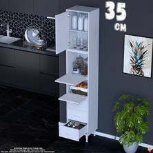 Eliusta Ekin 35 cm 3 Çekmeceli Bakliyat Dolabı Çok Amaçlı Mutfak Kiler Banyo Organizer Çocuk Odası Dolabı