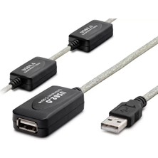 Uslucan Alışveriş USB Uzatma Kablosu 30 M - Silver Siyah HDX7525
