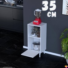 Eliusta Lara 35 cm Çok Amaçlı Düzenleyici Mutfak Dolabı Mikrodalga Fırınlık Ekmeklik Kiler 40X87X32 cm Beyaz