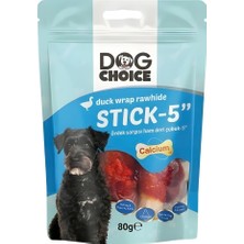 Dog Choice Kalsiyumlu Ördek Sargılı Ham Deri Çubuk Köpek Ödülü 80G