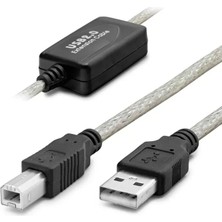 Uslucan Alışveriş USB Printer Kablosu 10 M - Silver Siyah HDX7559
