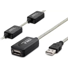 Uslucan Alışveriş USB Uzatma Kablosu 25 M - Silver Siyah HDX7546