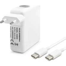 Uslucan Alışveriş 20.2V 4.3A 87W Laptop Adaptörü - Type-C - Apple Asus Dell Uyumlu - Beyaz HD8899