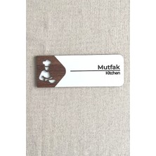 Mutfak Kapı Tabelası – Kapı Isimliği | 19X7 cm Çift Katmanlı Yönlendirme Levhası