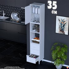 Eliusta Defne 35 cm 3 Çekmeceli Çok Amaçlı Mutfak Kiler Banyo Organizer Çocuk Odası Dolabı Oyuncak Dolabı