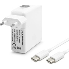Uslucan Alışveriş 20.3V 3A 61W Laptop Adaptörü - Type-C - Apple Asus Dell Uyumlu - Beyaz HD8898