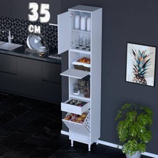 Eliusta Zevra 35 cm Baharatlık Dolabı Sepetli Çok Amaçlı Mutfak Kiler Organizer Banyo Dolabı 35X226X32 cm