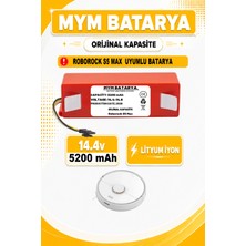 Mym Batarya Roborock S5 Max Uyumlu Akıllı Robot Süpürge Bataryası 14.4V 5200MAH Pil (Orijinal Kapasite)