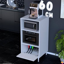Eliusta Joker 60 cm Mutfak Dolabı Mikrodalga Fırın Standı Çok Amaçlı Kiler Ekmeklik Beyaz 60X119X48 cm