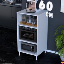 Eliusta Alya Çok Amaçlı Mikrodalga ve Mini Fırın Dolabı Mutfak Kiler Düzenleyici Standı 60X119X56 cm