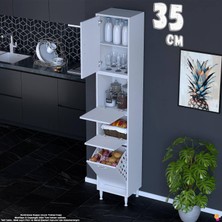 Eliusta Mona 35 cm Tam Kapaklı Sepetli Çok Amaçlı Mutfak Kiler Banyo Kirli Çamaşır Dolabı Oyuncak Dolabı
