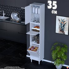 Eliusta Vega Sepetli Çok Amaçlı Mutfak Kiler Dolabı 35 cm Organizer Kirli Çamaşır Dolabı Oyuncak Dolabı
