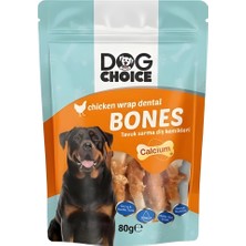 Dog Choice Kalsiyumlu Tavuk Sarma Diş Kemiği Köpek Ödül Maması 80G