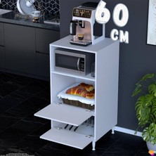 Eliusta Linea Üstü Açık Mutfak Dolabı 60 cm Mikrodalga Fırın Tezgahı Çift Kapaklı Kiler Düzenleyici Dolap