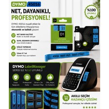Puun Dymo D1 45016 S0720560 Muadil Etiket Kaseti 12MM x 7mt Mavi Etikete Siyah Yazı Güçlü Yapışkan Labelmanager 220P Uyumlu