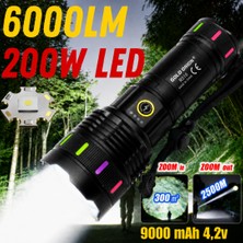 farissu Gold Orion R516 200W 6000 Lümen Teleskopik Zoomlu Şarj Edilebilir LED El Feneri