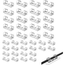 Mey İthalat Kyrotech 40 Adet Yapışkanlı Kablo Klipsi Seti, Kablo Düzenleyici, Masa Üstü ve Duvar Için Tutucu, Kablo Sabitleyici Aparat, Ev Ofis Yönetimi, Usb, Şarj, Ethernet, Mouse Için Uygundur