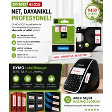 Puun Dymo D1 45015 S0720550 Muadil Etiket Kaseti 12MM x 7mt Beyaz Etikete Kırmızı Yazı Labelmanager 160 210D 220P 360D Uyumlu