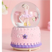 Keyfim Shop Balerin Kız Temalı Işıklı Müzikli Orta Boy Kar Küresi