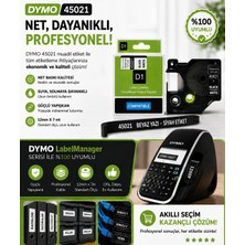 Puun Dymo D1 45021 S0720610 Muadil Etiket Kaseti 12MM x 7mt Siyah Etikete Beyaz Yazı Güçlü Yapışkan Labelmanager 210D Uyumlu