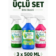 Plant Home Power Mix Sıvı Bitki Besini Seti Turbo Bloom ve Genel Bakım 3X500 ml