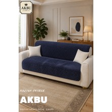 Akbu Kaymaz Tabanlı Peluş Koltuk Örtüsü Petek Dokulu Yumuşak 3 Kişilik Koltuk Kılıfı 175 x 210 cm