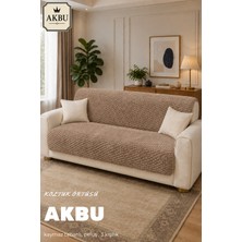 Akbu Kaymaz Tabanlı Peluş Koltuk Örtüsü Petek Dokulu Yumuşak 3 Kişilik Koltuk Kılıfı 175 x 210 cm