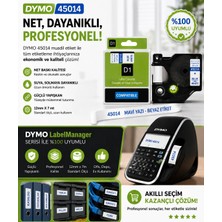 Puun Dymo D1 45014 S0720540 Muadil Etiket Kaseti 12MM x 7mt Beyaz Etikete Mavi Yazı Labelmanager 160 210D 220P 360D Uyumlu