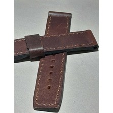 Prm Fossil 4656 Model Uyumlu  Kahve Deri Saat Kordonu