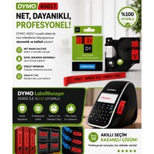 Puun Dymo D1 45017 S0720570 Muadil Etiket Kaseti 12MM x 7mt Kırmızı Etikete Siyah Yazı Güçlü Yapışkan Labelpoint Serisi Uyumlu