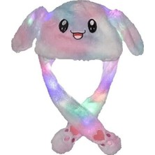 Mey İthalat Netavantaj Işıklı Oynar Kulaklı Peluş Kawaii Figürlü Şapka Rainbow Rengarenk