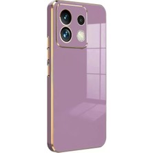 Aesco Xiaomi Poco M6 Pro 4g Kılıf Volet Silikon - Mor