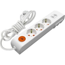 Mey İthalat Katar Mutlusan Ritech 3'lü USB Topraklı Priz Ç.kor.2mt