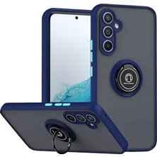 Ankaverse®  Samsung Galaxy S25 Fe Montreal Yüzüklü Silikon Kapak - Lacivert