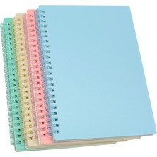 Mey İthalat Yansanido Spiral Defter, 4 Adet 8,3 Inç x 5,9 Inç A5 Kalın Plastik Sert Kapak 7 mm Kolej Çizgili 4 Renkli 80 Yaprak - 160 Sayfa Çalışma ve Notlar Için Günlük (4)