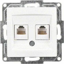 Mey İthalat Visage Ikili Nümeris Telefon Prizi (2 x Cat3), Beyaz (Mekanizma + Tuşkapak)