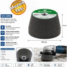 Karbosan KK125 125X50XM14 Konik Çanak Mozaik Taşlama Taşı Spiral Uyumlu Mozaik Taş