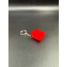 3D Atelier Alışveriş Sepeti Tasarımlı Kırmızı Anahtarlık