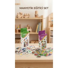 AyrStore Manyetik Mıknatıslı Eğitici Oyuncak Seti 56 Parça Hayvanlar Sebze Meyveler