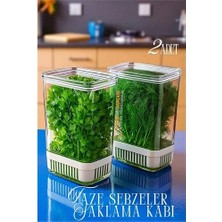 Gees Global Yeşillik Saklama Kabı - Taze Yeşillik Için - Soğan Maydanoz Vb Yeşillik Saklama 2 Li Set 7219