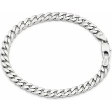 Servi 925 Ayar Gümüş 5 mm 19 cm Italyan Zincir Bileklik
