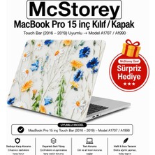 Valor Mcstorey Macbook Pro 15 Çiçek Desenli Kılıf A1707 A1990 Uyumlu Baskılı Sert Kılıf Ince Hafif Koruyu
