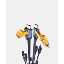 Gees Global 65W 4’ü 1 Arada Örgülü Hızlı Şarj Kablosu Usb-C Usb-A Çoklu Şarj Dayanıklı