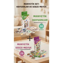 AyrStore Eğitici Oyuncak Seti Manyetik Hayvanlar ve Sebze Meyveler 56 Parça