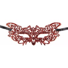 Fırsatkolik Mey Ithalat® Kırmızı Dantel Masquerade Maskesi 9 No