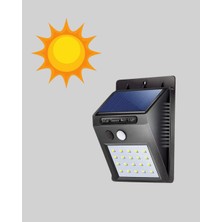 AyrStore 20 LED Güneş Paneli Aydınlatma – Fotoselli ve Hareket Algılamalı Dış Mekan Duvar Lambası