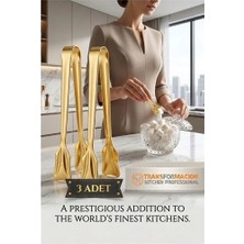 Gees Global Inês Gold 3'lü Paslanmaz Çelik Mini Şeker Maşası Seti 12CM 722952