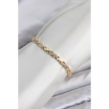 cm Çapraz Zincir Model Zirkon Taşlı Vıp Seri Gold Renk Pirinç Kadın Bileklik